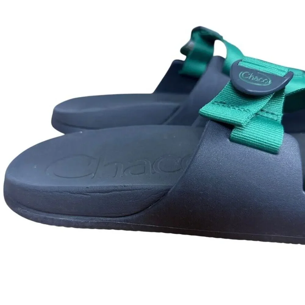 Chaco Chillos Slide Navy Green Mens Sandals Sporty Summer Shoes Flip Flops sz 14